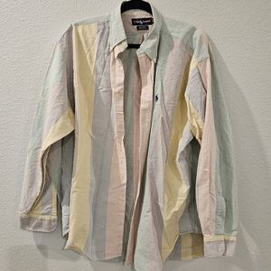 Ralph Lauren Big Shirt Oxford pastel stripes size large men's